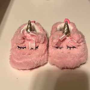 Rising Star Unicorn Fuzzy Slippers Infant Baby